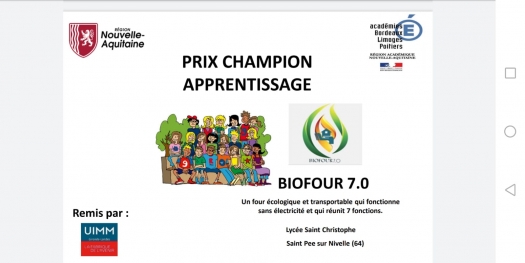 Les CAP 1ère et 2ème année primés dans le cadre du championnat régional 2020, Entreprendre pour apprendre Nouvelle-Aquitaine