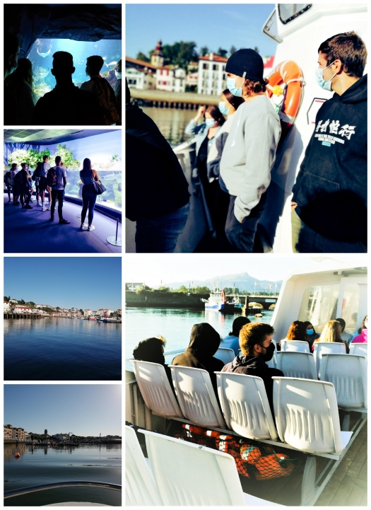Journée d&#039;intégration pour les étudiants en 1ère année BTSA Productions Aquacoles. Au programme : balade en bateau dans la baie de St Jean de Luz et visite du Musée de la Mer à Biarritz.